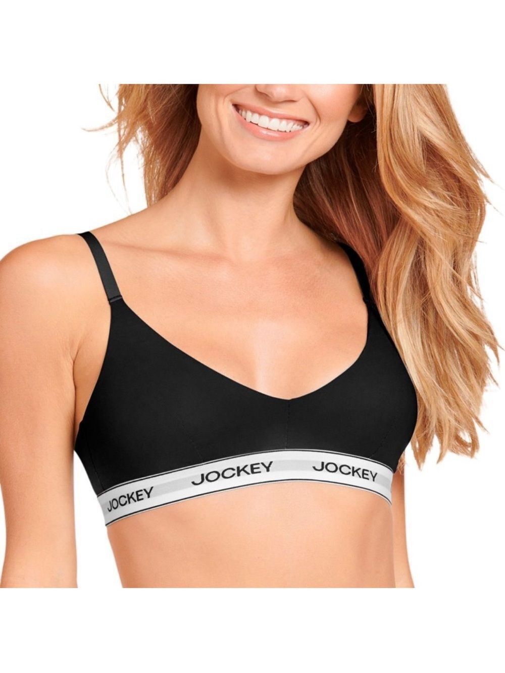 Jockey Black White Stretch Bralette
